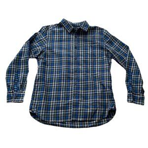 The North Face Shirt Men Large Blue Plaid Organic Cotton Casual Outdoor